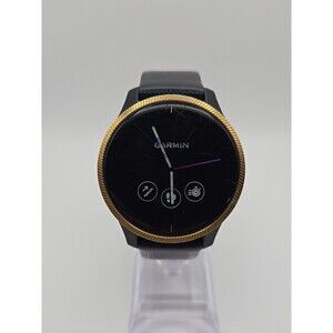 Garmin Venu A03645 GPS AMOLED Smartwatch Black Gold Screen Burn     -    Read